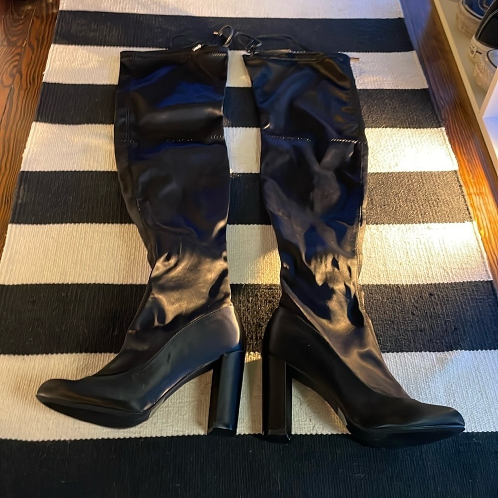Lillian Satin Over the Knee Boots Size 6.5​​